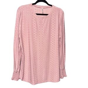 Pink Relaxed Smocked Blouse